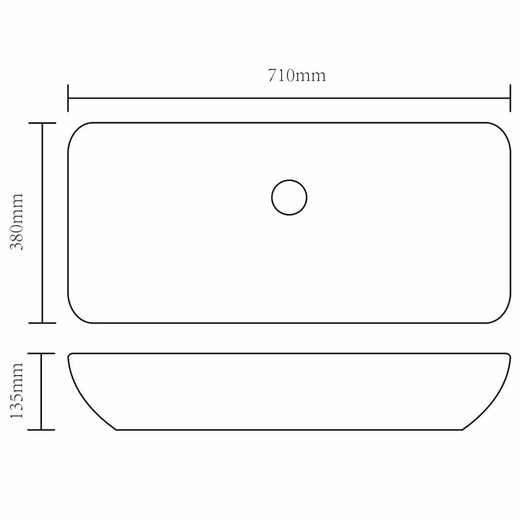 vidaXL Lavabo de Baño Lujoso Rectangular de Cerámica Blanco Lavamanos de Aseo