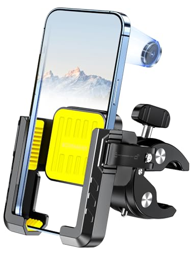 Bovemanx Bike Motorcycle Phone Mount Holder, [Riding & Recording Video] Bike Phone Mount for Bicycle, Bike Cell Phone Holder Handlebar, Scooter Stroller Phone Clip, for iPhone 14/15, Samsung Galaxy
