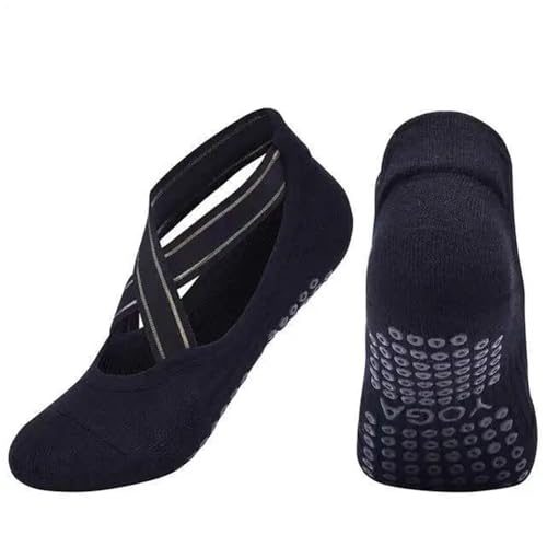 LVCHAO 3 pares de calcetines yoga, transpirables, secado rápido, sin espalda, for pilates, baile, fitness, barra, for niña Para Yoga, Danza(Black)