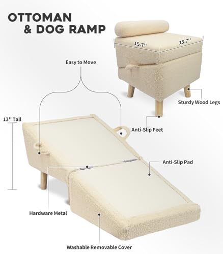 image for powerful xishan Dog Stairs for Small Dogs and Cats – 2-in-1 Dog Ramp