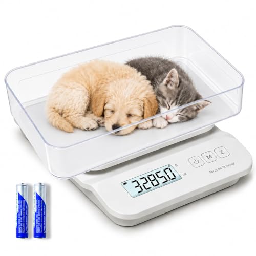 SKEAP Pet Scale for Small Animals High Precision Digital Dog Scale & Cat Scale 1g Accuracy Mini Gram Weight Balance for Newborn Puppies Kittens Reptiles Birds Whelping Box Use for Breeders
