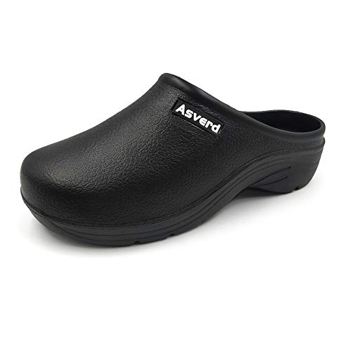 Asverd Women Garden Shoes with Insole Crock Rubber Garden Clog Womens Gardening Clog Shoes Zueco de JardÃ­n para Mujer Size Black Women 9.5