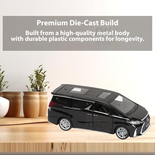 Image of Alloy Metal Pull Back Die-cast Car 1:32 Various Models with Sound & Music, Toy Cars for Kids Durable and Fun Gift for Boys and Girls (Black Lexus LM300)