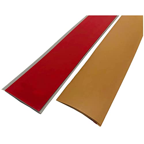 GELINTONG Perfil Carril de Transición Plana Pegatina,Tiras de Transición de Umbral,Perfil de Compensación Para Suelos Laminados y Parquet,300x5cm Marrón Claro Cover
