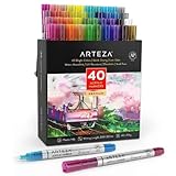 Arteza Acrylic Paint Markers, Set of 40 Acrylic Paint Pens in Assorted Colors, Art & Craft Supplies for Glass, Pottery, Ceramic, Rock, Canvas Painting