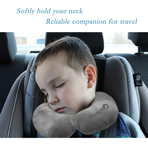U-förmige Elastizität Reisekissen, Nackenstützkissen, Weiche Nackenkissen, Ergonomisches Nackenhörnchen für Erwachsene & Kinder - Flugzeug Zug, Bus, Auto, Büro, for Adults, Children, Kids (Grau) - Image 6