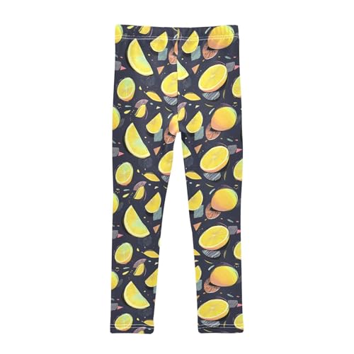 Yellow Lemon Stylish Girls Leggings Soft Stretch Workout Yoga Dance Pants for Kids Casual Tights2