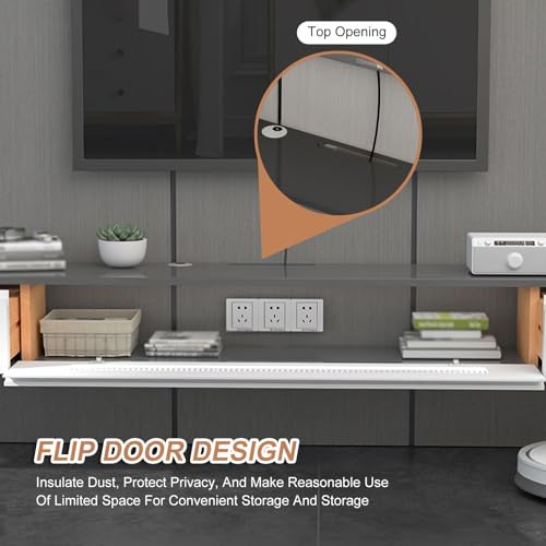 Meuble TV flottant pour petit appartement et salon moderne épuré