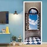 🌿 Tamaño de la pegatina de puerta | tamaño total: 90 x 210 CM / producto consta de dos partes, cada una con un tamaño: 45 x 210 cm, que puede combinar y combinar libremente según sus preferencias personales para crear un efecto de fachada único. La instalación es simple, basta con seguir las instrucciones para alinear y pegar las dos partes.