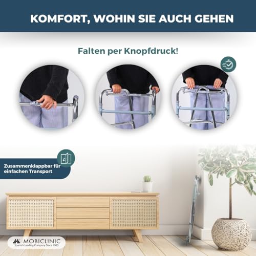 Gehhilfen Mobiclinic – Klappbare Aluminium-Gehhilfe mit Rädern