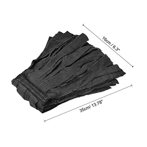 Image of MECCANIXITY Commercial Mop Heads Replacement 35x16cm Polyester Fiber for Wet /Dry Mop Floor Cleaning Pads, Black