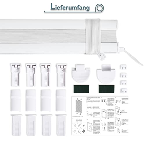 Plissee ohne Bohren Klemmfix 85x110cm(BxH) Weiß Jalousie Sonnenschutz Easyfix Faltrollo Lichtdurchlässig Rollo für Fenster & Tür