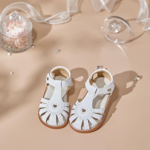 Image of Felix & Flora Toddler Girls Sandals Flower Girl Shoes Soft Rubber Princess Flat Shoes