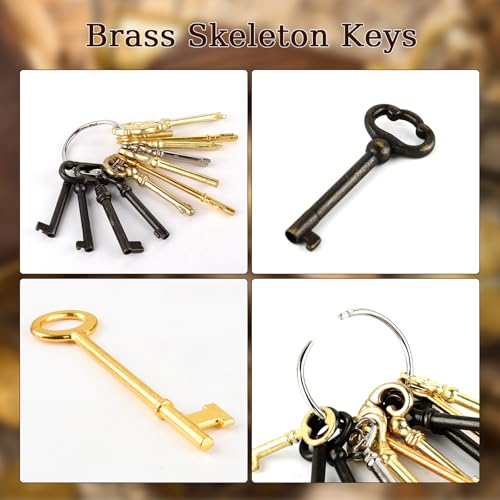 12 Stück Universal-Ersatzschlüssel-Kit,Geeignet für alte Möbeltüren, antike Frisiertische, Vintage-Uhren, chinesische Schrankschlösser usw., verleiht antiken Möbeln einen dekorativen Touch