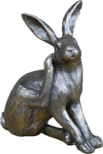 Venture Vehicles Ltd Grey Hare Having A Scratch Resin Figurine Ornament | Height 19 Cm