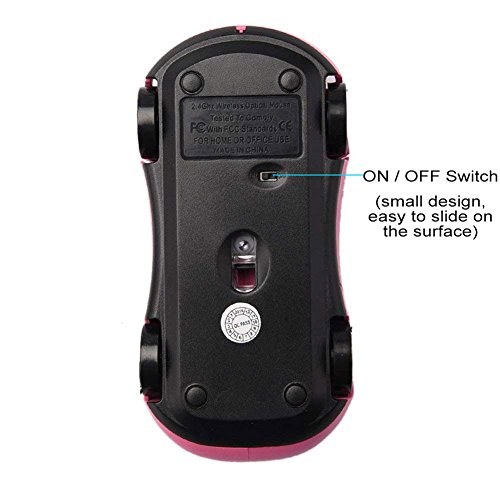Chuyi 2.4Ghz 3D Car Shape Wireless Optical Mouse Office Mouse Usb Office Mouse With Receiver For Pc Laptop (Pink) #TOP4