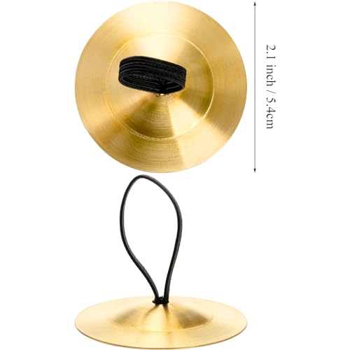 Foraineam FR-FINGERCYMBALS-12PC 12 Pieces Finger Cymbals Belly Dancing Finger Zills Gold Musical Instrument Rhythm Maker Brass Finger Dance Zills thumb #1