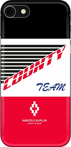 MARCELO BURLON COUNTY OF MILAN Cover/Custodia Compatibile con iPhone 8/7/6S ed 6 - Rigida - Soft Touch e Antiurto - Protezione Frontale rialzata - Originale