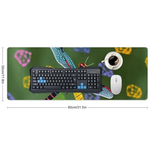 Tapis de souris de jeu grand format libellule imperméable pour bureau - 2