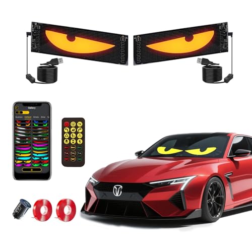 Ojos LED para parabrisas de camión y coche con luces de ojos de diablo kit de 2 unidades de 13.7x4"