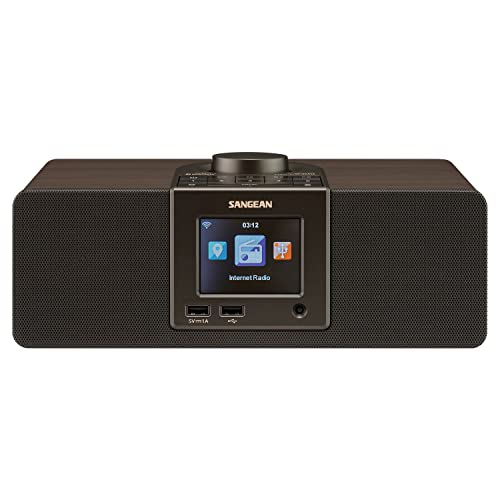 Image of Sangean WFR-32 Internet Radio /AUX /Bluetooth /Smart Local Radio Preference Management /USB Playback and Phone Charging Digital Wooden Cabinet Radio