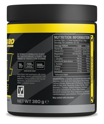 C4 Ultimate booster pré-workout saveur citron pot de 520g - 4