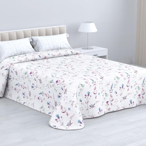 HM'S HOME'SECRET Colcha Bouti Estampada de 100% Microfibra Suave - Variedad de Diseños y Tamaños (Ambar Rosa, Cama 135cm)