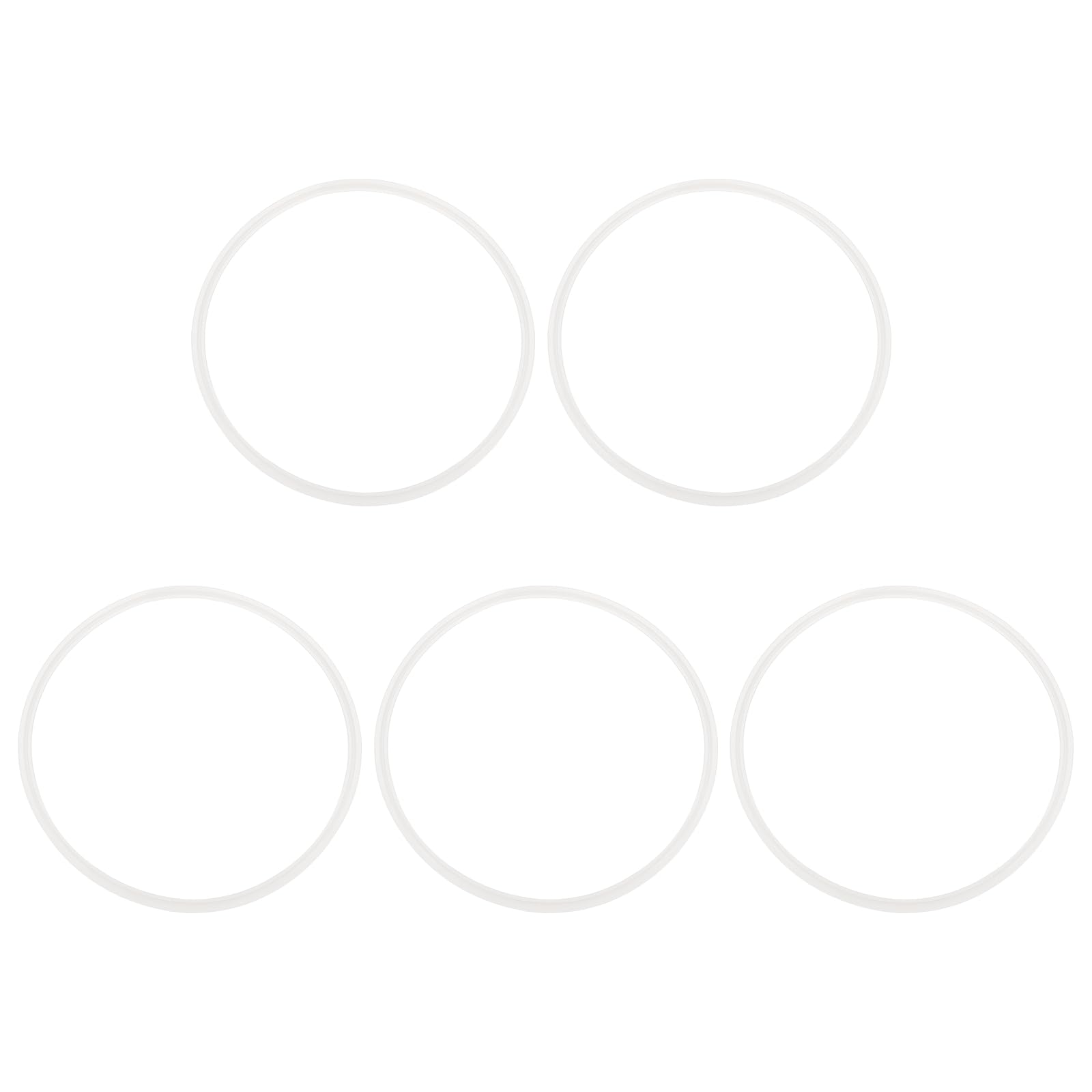 sourcing map 5Pcs Silicone O Ring, 268mm Silicone O-Rings Gasket Sealing Gasket Washers for 254mm Clamp for Compressor Valves Pipe Repair Sink Plug Bathtub Plug Faucets, White