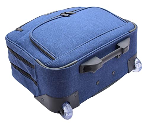 Rolling Pilot Case Zakelijke Aktetas Cabine Size Laptoptas Demin Blue Airborne - Image 8