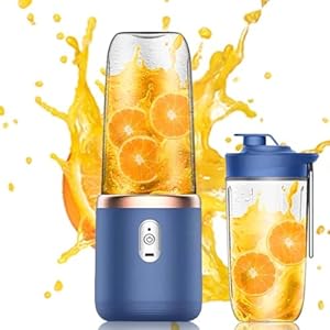 Smart-J Turboblend Draagbare blender met oplaadbare lithiumbatterij, USB 1500 mAh, compact design, capaciteit 500 ml, ideaal voor smoothies, fruit- en groentesmoothies, robuuste kunststof