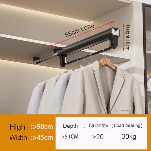 Barra de armario extensible de 260 a 560 mm para colgar ropa 6