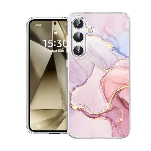 Coque Samsung S25 marbre rose - Idée cadeau tendance pour fille et femme avec protection TPU