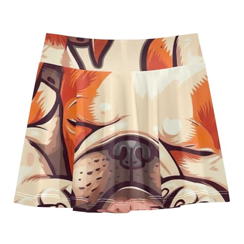 Joisal Cute Bulldog Puppy Toddlers Tennis Skirts Pink Cute Girls Skorts Athletic Shorts Pleated 4t2