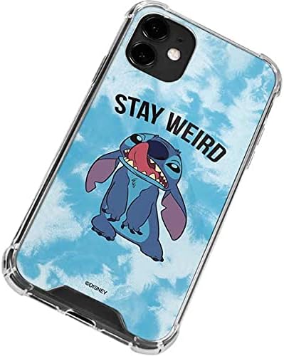 Skinit Clear Phone Case Compatible with iPhone 12 - Officially Licensed Disney Lilo and Stitch Stay Weird Design