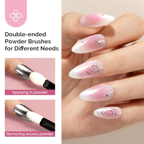 Image of MelodySusie 4Pcs Chrome Nail Powder for Gel Nails, Aurora Fine Glitter Powder Mirror Effect Pigment Pearlescent Mermaid Pigment Pearl Glitter for Home DIY Salon Use