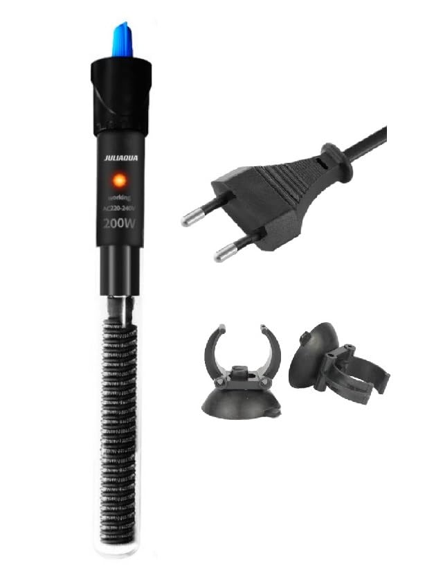 JULIAQUA Classic Calentador de Acuario para pecera y tortujar Calefacción Acuario 25W 50W 100W 200W 300W (200W)