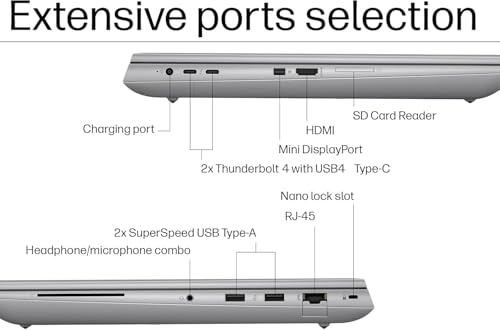 Image of HP ZBook Fury 16 G11 Mobile Workstation Laptop (16 inch FHD+, NVIDIA RTX 2000 Ada 8GB, Intel 24-Core i9-13950HX, 64GB DDR5 RAM, 2TB SSD) for Engineer, Designer, IR Webcam, FP, 2x Thunderbolt 4, Win 11 Pro