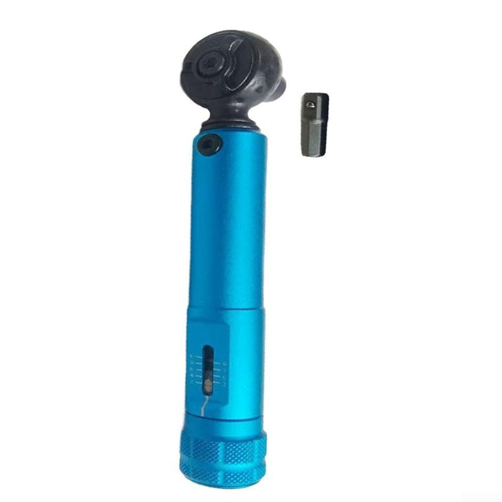 Chiave dinamometrica 2-10Nm 14cm 1/4 adattatore per la manutenzione della bicicletta (blu) | Struttura in metallo blu o rosso, adatta per pinze dei freni e parti in carbonio, misura coppia accurata
