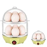 DOMINTY Electric Egg Cooker Boiler, Rapid 14 Egg Capacity Egg Cooker for Hard Boiled, Poached, Scrambled Eggs, Omelets Automatic Shut Off, Steamed Vegetables, Seafood, Dumplings & More, Yellow