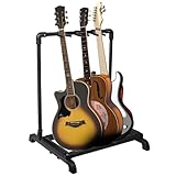 AZOR 3 Multi Guitar Stand Rack with Foldable Design 3 Holder Guitar Rack for Acoustic Electric Guitar, Bass, Soft Cushioning Sponge Protects Your Instruments