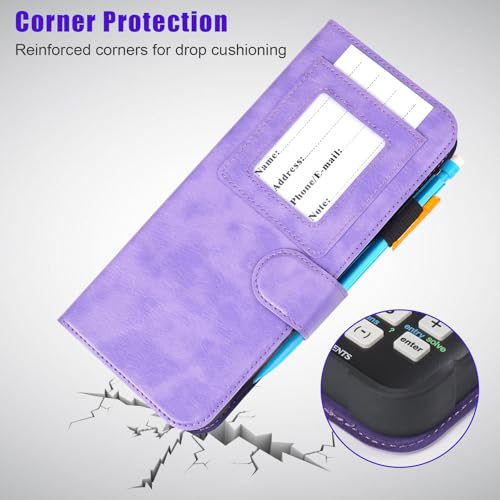 Image of YouKnow PU Leather Protective Case Compatible with Texas Instruments TI-84 Plus CE Color Graphing Calculator with ID Card Slot (Only Case) (Purple)