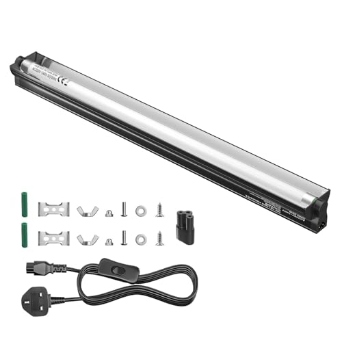 HeatingLux T8 UVB Light Reptile Kit 20W, 10.0 UVB UVA Lighting Combo Kit 24IN, Reptile Light Fixture with Fluorescent Tube for Vivariums, Desert Reptiles, Bearded Dragons, Lizards, Snakes