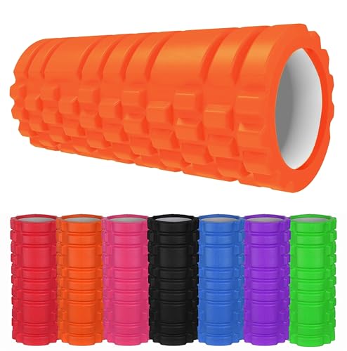 Foam Roller Deep Tissue Massage Trigger Point Muscles Therapy Physio Yoga Roll Muscle Massager Back Exercise Home Gym Fitness Legs, Calf, Pilates, Runners (Orange)