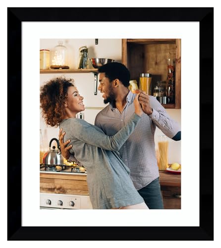 Amanti Art Picture Frame 20x24 Matted to 16x20 Photo Frame, Black Museum Wood Framing for your Wedding Photos, Family Pictures, Diploma, Certificate, Kids Art Gift for Mom or Poster Wall Decor