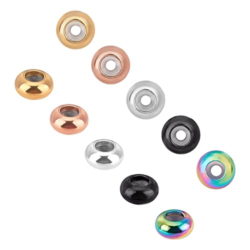 UNICRAFTALE 20pcs 5 Colors 8mm Spacer Stopper Beads with Plastic Inside Rondelle Slider