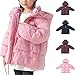 Toddler Kids Oversized Puffy Quilted Puffer Jacket Long Sleeve Warm Winter Cute Outerwear Coats for Girls Boys 2-12 Years