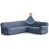 PAULATO BY GAICO Corner Sectional Couch Cover Extra Large L Shape Couch Slipcover Washable Polyester Sofa Covers 1 Piece Form Fit Furniture Protector Mille Righe Blue Corner Sofa