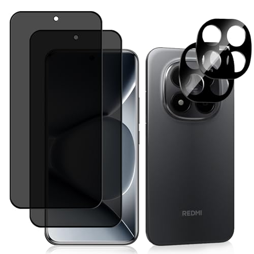 #Commissioniguadagnate<br>Privacy Pellicola Protettiva per Xiaomi Redmi Note 15 Pro [2 2 Pezzi] 9H Durezza Protezione Schermo HD Pellicola Fotocamera Anti Spy Vetro Temperato Film per Xiaomi Redmi Note 15 Pro Plus