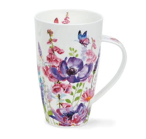 Dunoon Henley 0.6 Litre Fine Bone China Mug Meadow Breeze (Purple), Height: 146mm, Diameter: 93mm