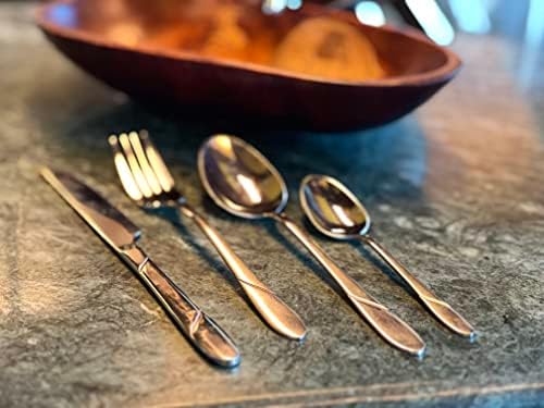Cutlery Set 16 Pieces, Stainless Steel, Tableware, Flatware Set with Knife, Spoon, Tea Spoon and Fork Set, 4 Dinner Spoons, 4 Teaspoons, 4 Knives and 4 Forks Mirror Polished, Dishwasher Safe.
